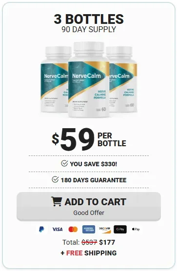 Three bottles of Nerve Calm - 90 day supply